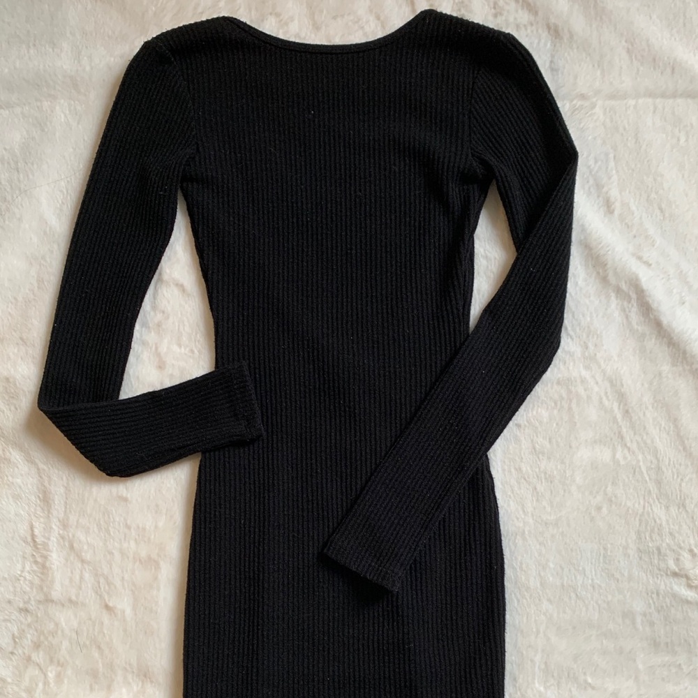 Black knit midi dress